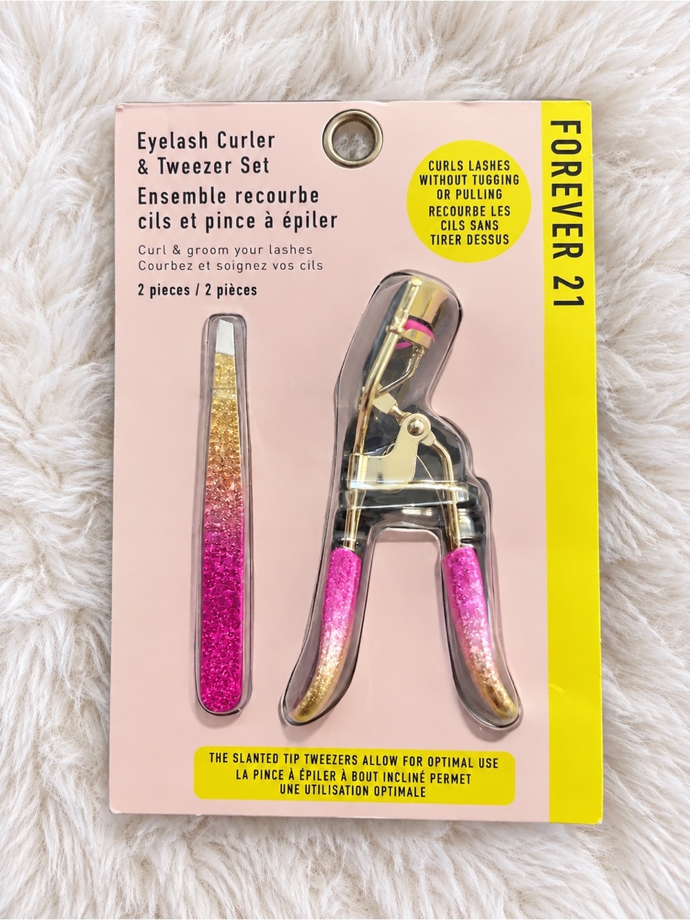 Forever 21 Eyelash Curler + Glitter Tweezers Set NEW